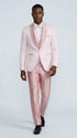 Pink Patterned Tuxedo Set with Shawl Lapel – Wedding & Prom