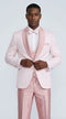 Pink Patterned Tuxedo Set with Shawl Lapel – Wedding & Prom
