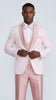 Pink Patterned Tuxedo Set with Shawl Lapel – Wedding & Prom