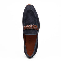 Zelli Pisa Italian Suede Braided Loafer Navy (16-696-NVY)