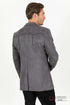 Mens Slate Gray Suede Western Yoke Two-Button Blazer – BLZ9445