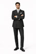 Pleated Suit - Mens Suits With Pleated Pant -  Regular Fit Suit - Bold Black Pinstripe Suit