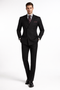 Pleated Suit - Mens Suits With Pleated Pant -  Regular Fit Double Breasted Suit -  Black Suit
