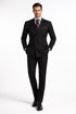 Pleated Suit - Mens Suits With Pleated Pant -  Regular Fit Double Breasted Suit -  Black Suit