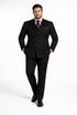 Pleated Suit - Mens Suits With Pleated Pant -  Regular Fit Double Breasted Suit -  Black Suit