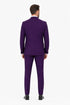 Men's Plum Statement Ticket Pocket Peak Lapel Wool Double Breasted Vest Suit with Silver Buttons – Modern Fit