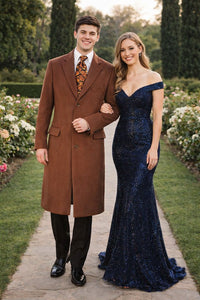 Men's Vicuna - Light Brown Coat - 100% Wool Vicuna - Light Brown Overcoat - Mens Topcoat