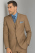 Mens Classic 3 Button Vested Dress Suit in Tan