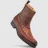 Musico Dark Cognac/Chocolate Calfskin with Contrast-Braided Sole Dress Zip Boots By Mezlan Made In Spain Brand