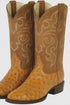 Men's Los Altos Original Full Quill Ostrich Boots Round Toe - Amber 650354