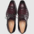 Giovane Fuscus Cap Toe Derby Burgundy Crocodile Shoes By Mezlan Made In Spain Brand