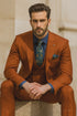 Men’s Orange Slim Fit Suit – Trendy Formal & Business Wear