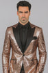 Mens Sequin Suit - Sparkly Suit - Rose Gold Glitter Suit
