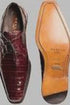 Mezlan Burgundy Crocodile Shoes Men Plain Toe Anderson