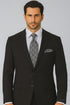 Mens 2 Button 100% Linen Suit with Elbow Patches Jacket in Black