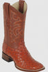 Men's Los Altos Ostrich Skin Wide Square Toe Boots - B