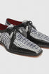 Marco Di Milano Caribe Men's Shoes Newspaper & Black Exotic Hornback Crocodile Skin Derby Oxfords