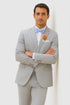 Light Grey Wedding Groomsmen Suits Three Pieces Notched Lapel Men Suits