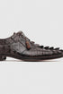 Marco Di Milano Cancun Men's Shoes Brown Exotic Hornback Crocodile Skin Derby Oxfords