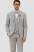Light Grey Wedding Groomsmen Suits Three Pieces Notched Lapel Men Suits