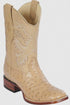 Men's Los Altos Ostrich Skin Wide Square Toe Boots - B