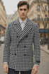 Houndstooth Overcoat - Houndstooth Topcoat - Houndstooth Single Breasted Checker Car Coat