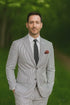 Men's 2pc Summer Seersucker Modern Fit Suit In Black Pinstripe
