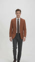 Men’s Burnt Orange Suit Jacket – 2 Button Notch Lapel Formal Blazer