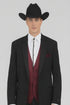 Mens 2 Button Western Cowboy Tuxedo in Black
