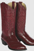 J Toe Cowboy Boots - J Toe Western Boots - Los Altos Boots - Mens Dress Cowboy Boot - Low Priced Burgundy Eel Cowboy Boots J-Toe- in  Burgundy