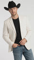 Men’s White Western Blazer, 2 Button Cowboy Sport Coat – Saco Vaquero Para Hombre for Weddings and Rodeo Events