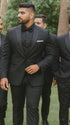 Adrian One Button Black Slim Fit Wedding Groomsmen Suit Online