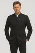 Mens Five Button Mandarin banded Black Tuxedo