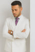 Mens Classic Double Breasted Poplin Suit In White