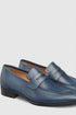 Mens Mezlan Classic Calfskin Slip on Penny Loafer Dress Shoe in Blue