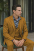 Gold Peak Lapel Suit for Men – Double Breasted Vest, Formal 3-Piece