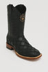 Los Altos Men's Black Matte Genuine Pirarucu Wide Square Toe Boot