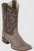 Men's Los Altos Ostrich Skin Wide Square Toe Boots -A