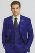 Mens 2 Button Gangster Pinstripe Pattern  Suit in Black