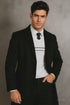 Men's Black Wool Overcoat – Big & Tall Dress Topcoat in Dark Color