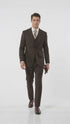 Men’s Brown Tone on Tone Pinstripe Suit, Classic Fit Formal Wedding Business Suit