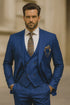 Classic Royal Blue Suit with Chain Detail – Groom & Formal Wear
