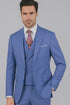 Men's Summer Sharkskin Suit With Double Breasted Vest French Blue