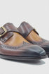 Two Tone Wingtip Monk Strap