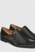 Mens Mezlan Milani Calf & Deerskin Cap Toe Slip on Loafer Dress Shoe in Black