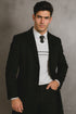 Men's Black Wool Overcoat – Big & Tall Dress Topcoat in Dark Color