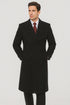 Full Length Mens Double Breasted Wool Overcoat - Black Topcoat