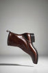Musico Dark Cognac/Chocolate Calfskin with Contrast-Braided Sole Dress Zip Boots By Mezlan Made In Spain Brand