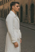 Men's Belted Wool Topcoat – White Alberto Belt Overcoat for Winter Style