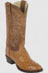 Men's Los Altos Original Full Quill Ostrich Boots Round Toe - Amber 650354